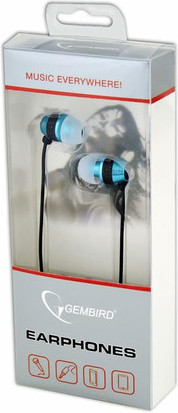 Gembird Earphones with mic 3,5mm jack, blue