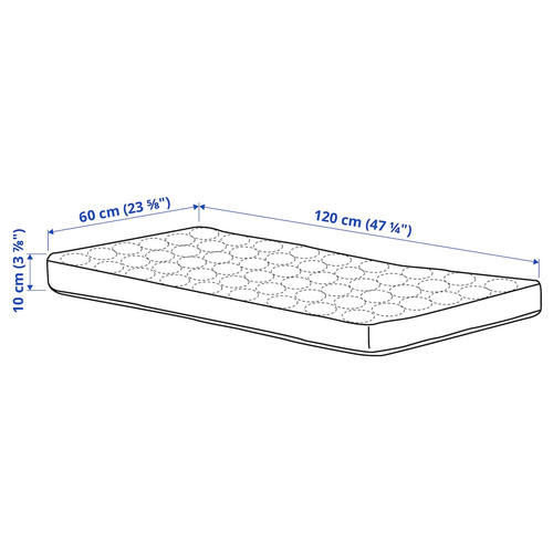 HIMLAVALV 3D mattress for cot, 60x120x10 cm