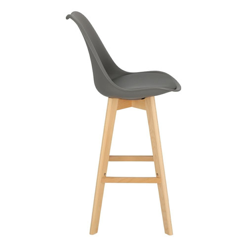 Bar Stool Norden Wood, high, PP, dark grey