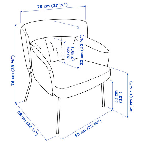 BINGSTA Armchair, Vissle dark grey, Kabusa dark grey