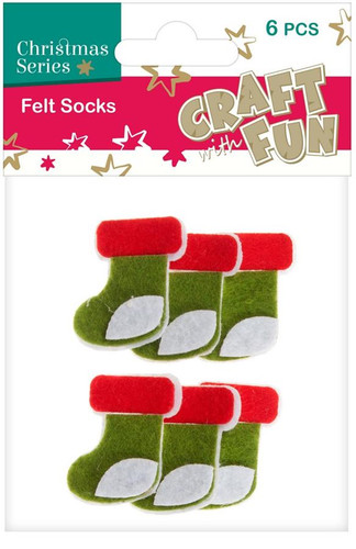 Christmas Decorations Felt Socks 6pcs