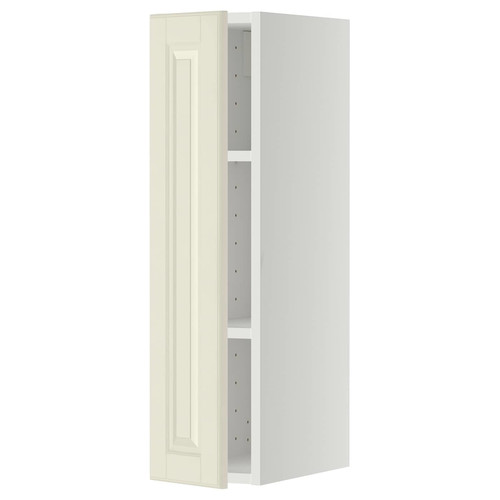 METOD Wall cabinet with shelves, white/Bodbyn off-white, 20x80 cm