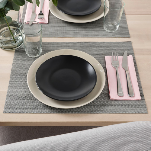 FÄRGKLAR Side plate, matt dark grey, 20 cm, 4 pack