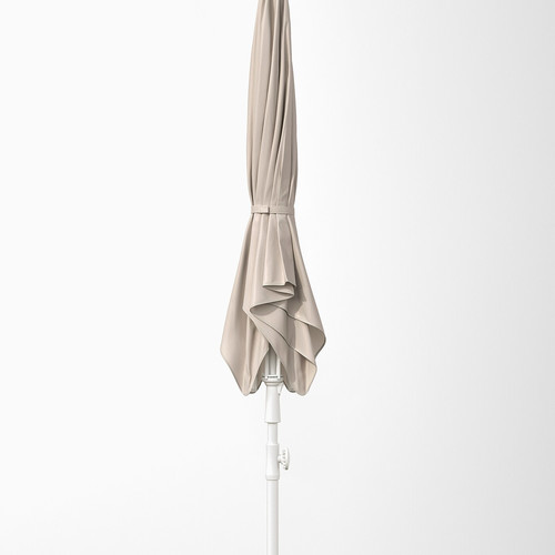 TVETÖ Parasol, tilting, grey-beige white, 180x145 cm