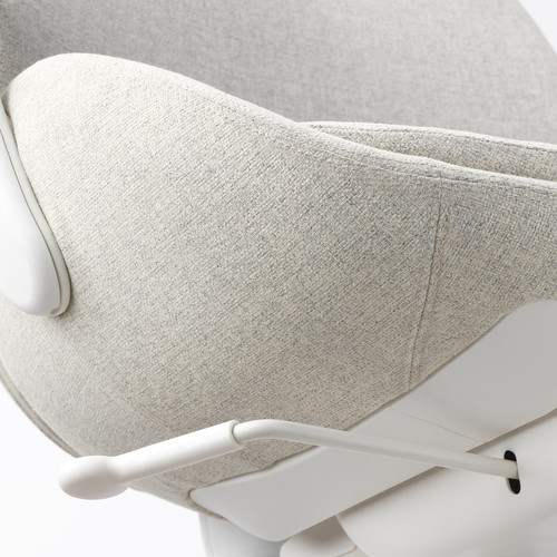 HATTEFJÄLL Office chair with armrests, Gunnared beige/white