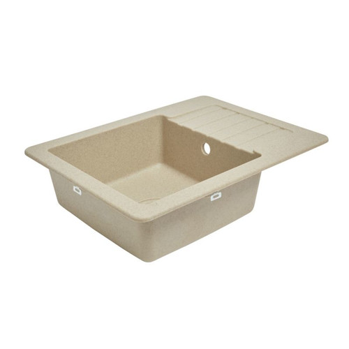 Granite Kitchen Sink Agassiz 1 Bowl with Half Drainer, beige