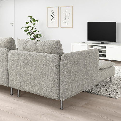 SÖDERHAMN 4-seat sofa, with chaise longue/Viarp beige/brown