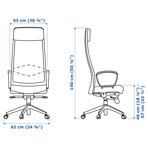 MARKUS Swivel chair, Vissle dark grey