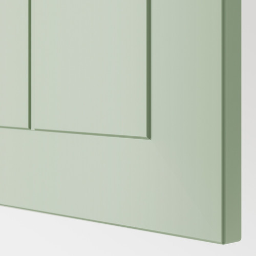 METOD Wall cb f extr hood w shlf/door, white/Stensund light green, 60x60 cm