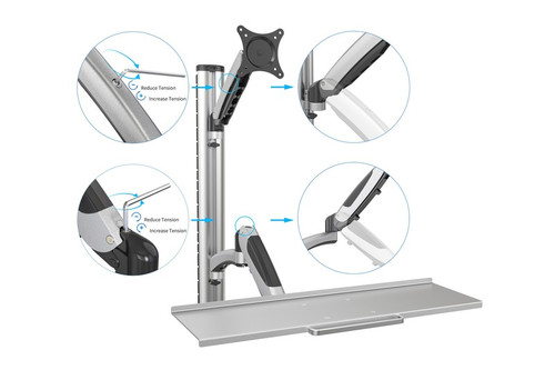 Flexible LCD Wall Mount + Keyboard Max. 27" 8kg