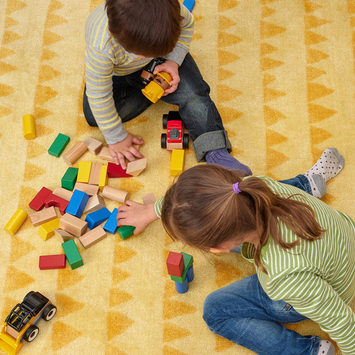 UNDERHÅLLA 40-piece wooden building block set, multicolour