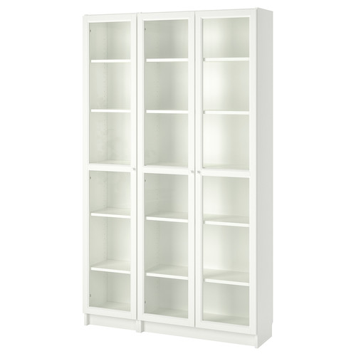 BILLY / OXBERG Bookcase with glass-doors, white, 120x30x202 cm