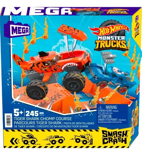 MEGA Hot Wheels Smash n Crash Tiger Shark Chomp Course 5+