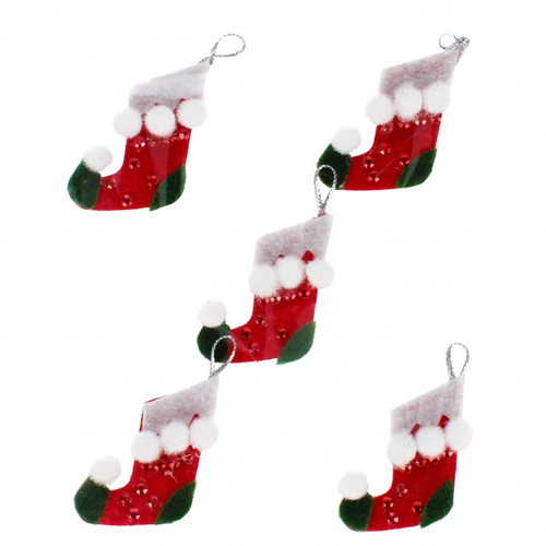 Craft Christmas Self-Adhesive Decoration Set Christmas Stocking 5pcs