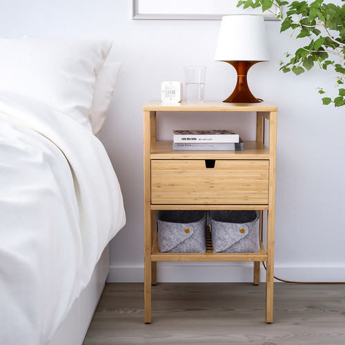 NORDKISA Nightstand, bamboo, 40x40 cm