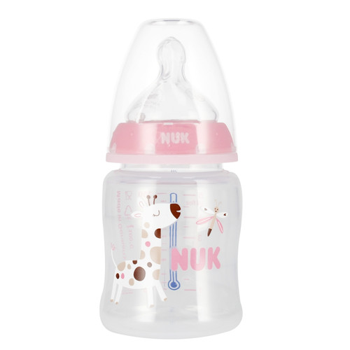 NUK First Choice Plus Baby Bottle with Temperature Control 150ml 0-6m, pink