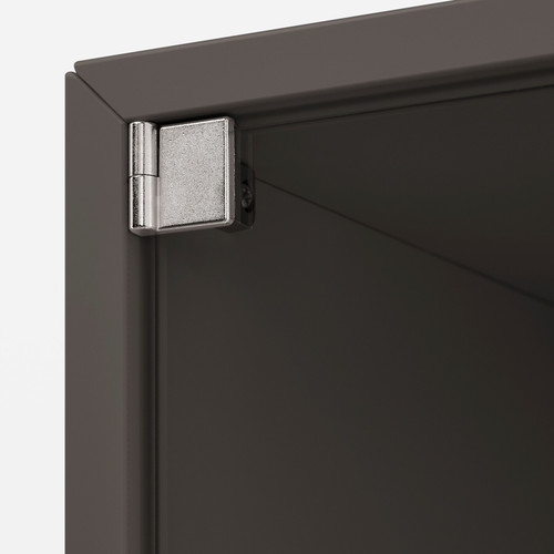 EKET Wall cabinet with glass door, dark grey, 35x25x35 cm