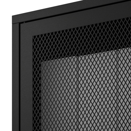 IVAR Cabinet with doors, black mesh, 160x30x83 cm