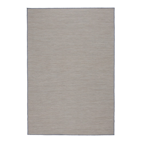 VRENSTED Rug flatwoven, in/outdoor, beige, light blue, 133x195 cm