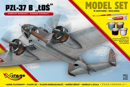 Mirage Plastic Kit Model Set PZL-37 B Los Bomber Aircraft 1:72 14+