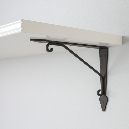 BERGSHULT / KROKSHULT Wall shelf, white, anthracite, 120x30 cm