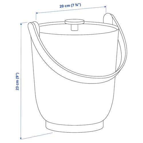 FARMARKVAST Bin with lid for organic waste, grey-green, 4 l