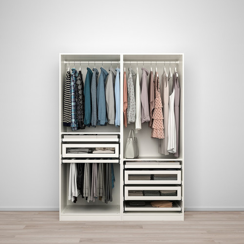 PAX Wardrobe combination, white, 150x58x201 cm