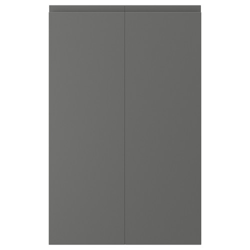 VOXTORP 2-p door f corner base cabinet set, right-hand dark grey, 25x80 cm