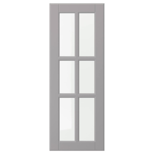 BODBYN Glass door, grey, 30x80 cm