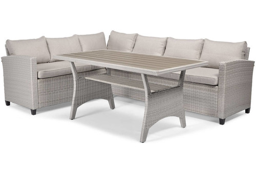 Outdoor Corner Sofa with Table Set Stockholm, grey