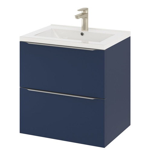 Goodhome Wall-mounted Basin Cabinet Imandra 60cm, matt dark blue