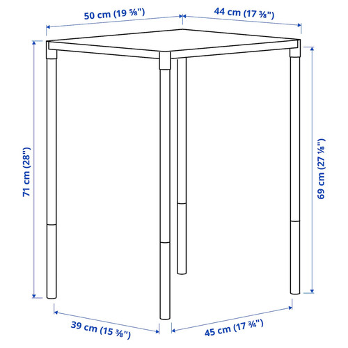 FEJAN Table, outdoor, white, 50x44 cm