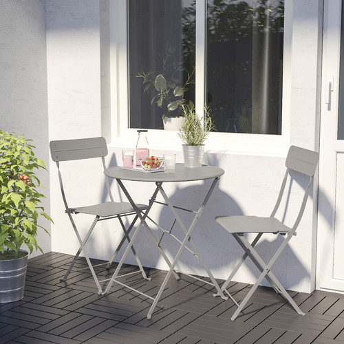 SUNDSÖ Table, outdoor, grey, 65 cm