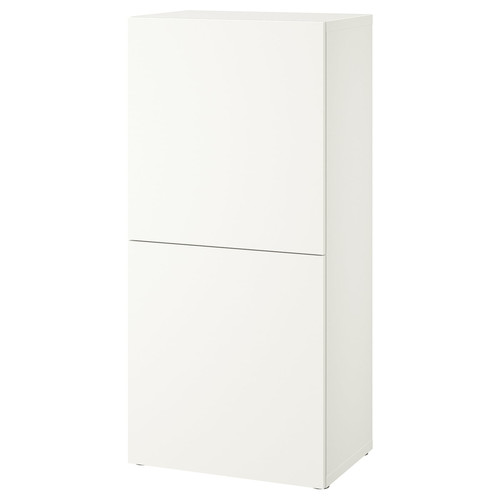 BESTÅ Shelf unit with doors, white Lappviken/white, 60x42x129 cm