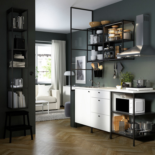 ENHET Wall storage combination, anthracite, 30x30x180 cm