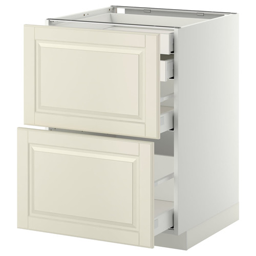 METOD/MAXIMERA Base cabinet with 2 drawers, Off-white-white, 60x60 cm