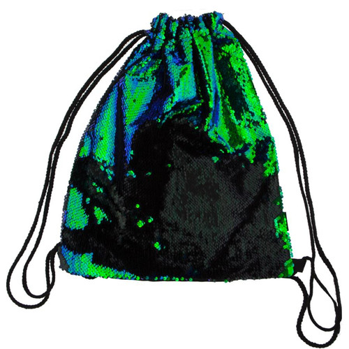 Drawstring Bag School Shoes/Clothes Bag Sequin Green