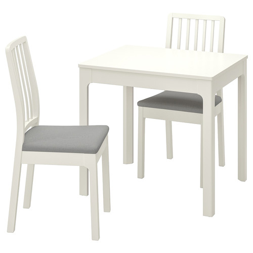 EKEDALEN / EKEDALEN Table and 2 chairs, white, Orrsta light grey