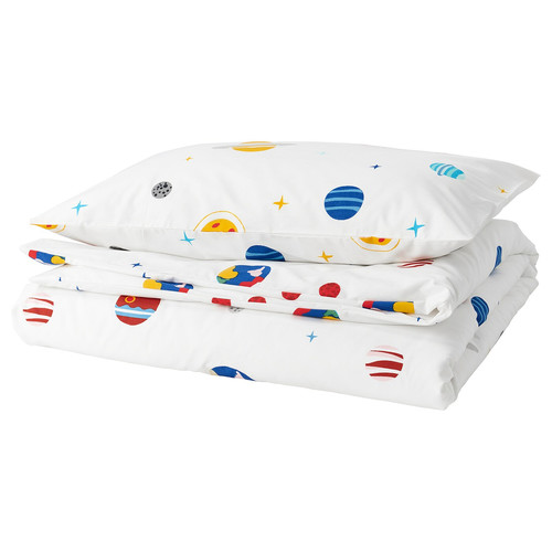 AFTONSPARV Duvet cover and pillowcase, space/multicolour, 150x200/50x60 cm