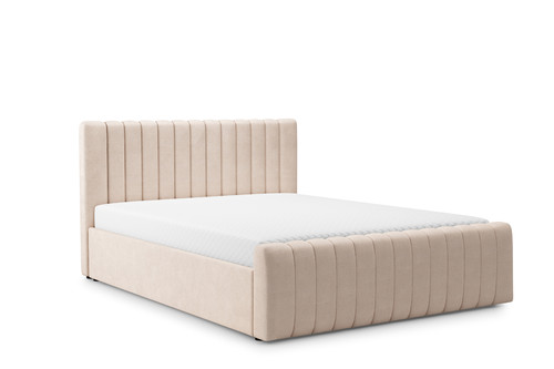 Upholstered Bed Frame with Storage Nicole 160x200, beige