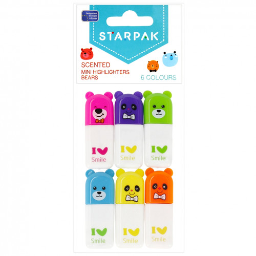 Starpak Scented Mini Highlighters Bears 6pcs