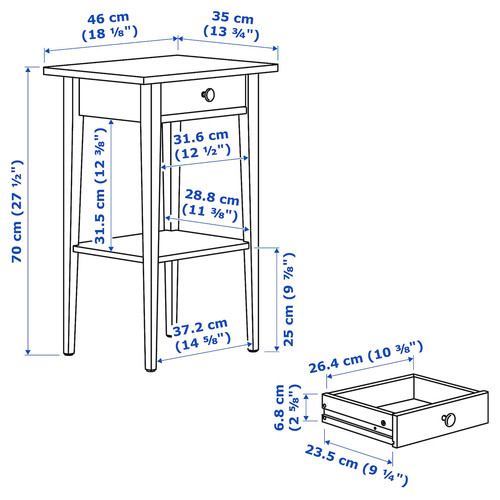 HEMNES Bedroom furniture, set of 4, white stain, 140x200 cm