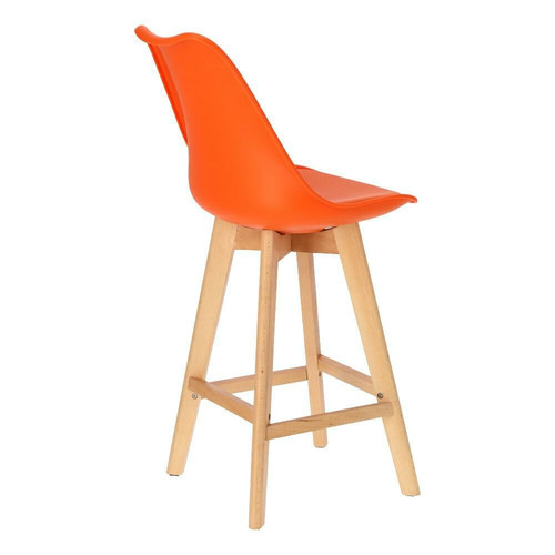 Bar Stool Norden Wood, low, PP, orange