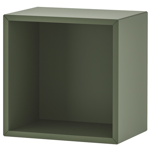 EKET Wall cabinet with glass door, grey-green, 35x25x35 cm