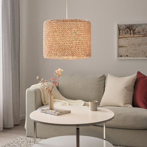 LERGRYN Lamp shade, knitted beige, handmade, 42 cm