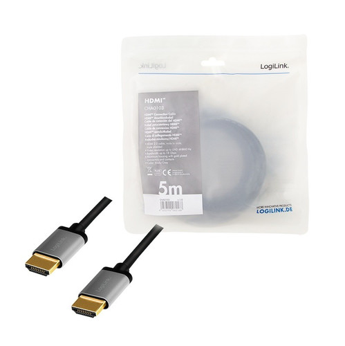 LogiLink HDMI Cable 4K 60Hz 5 m, black