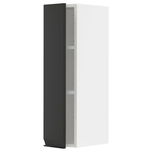 METOD Wall cabinet with shelves, white/Upplöv matt anthracite, 20x80 cm