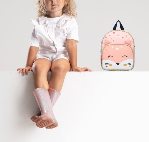 Pret Children's Backpack Preschool Kitty Giggle Pink gold