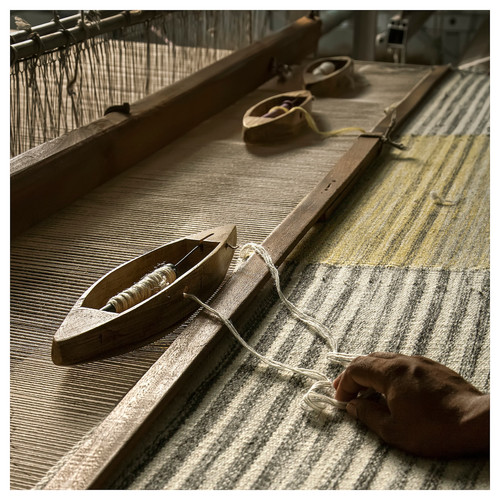 SJÖTÅTEL Rug, flatwoven, grey-yellow, 200x300 cm