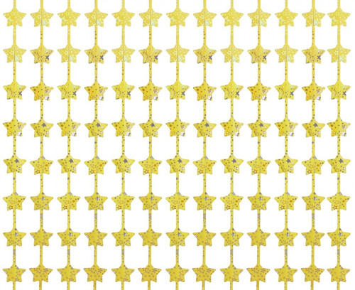 Fringe Deco Curtain 100x200cm Stars, matt gold, pattern